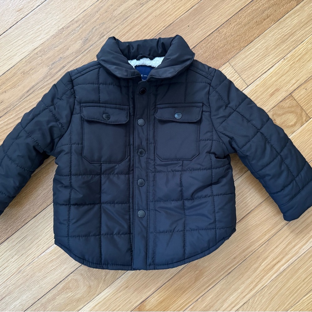 Janie and Jack Black Quilted Puffer Jacket Baby 12-18m